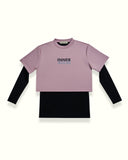 THE MIRROR IMAGE 2-IN-1 CROP TOP  IN DUSTY PURPLE