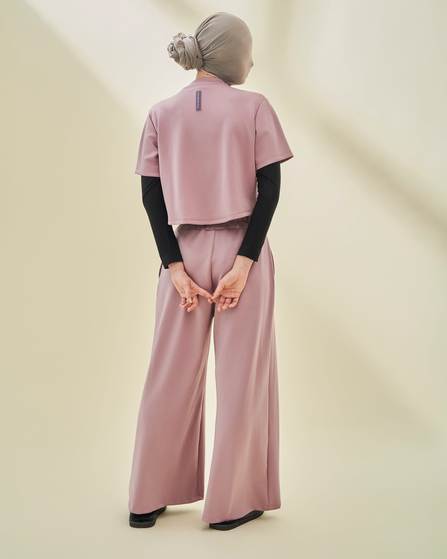 THE LOGOMANIA 2-IN-1 CROP TOP  IN DUSTY PURPLE