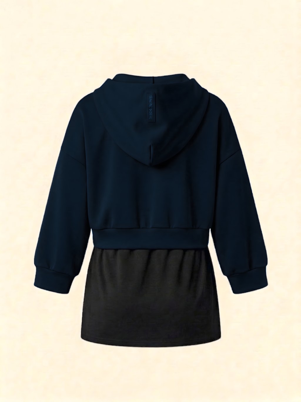 THE INNERSEJUK 2-IN-1 CROP HOODIE  IN DARK BLUE