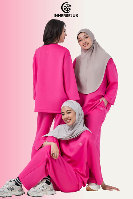 Innersejuk Santai Baggy Pants Hot Pink