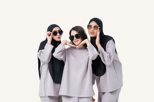 Innersejuk Santai Baggy Top Light Grey
