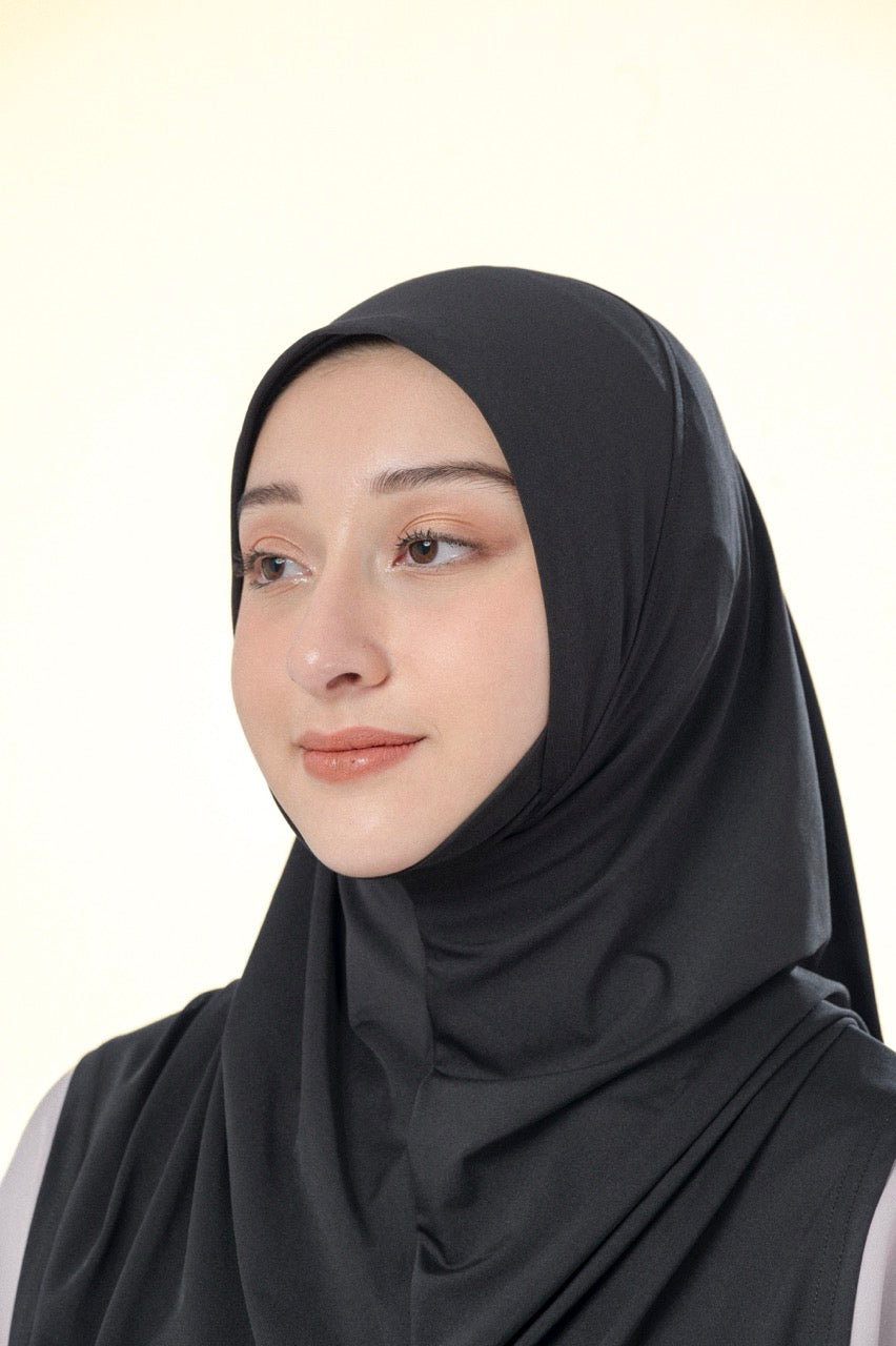 InnerSejuk Sports Hijab Full Covered Black
