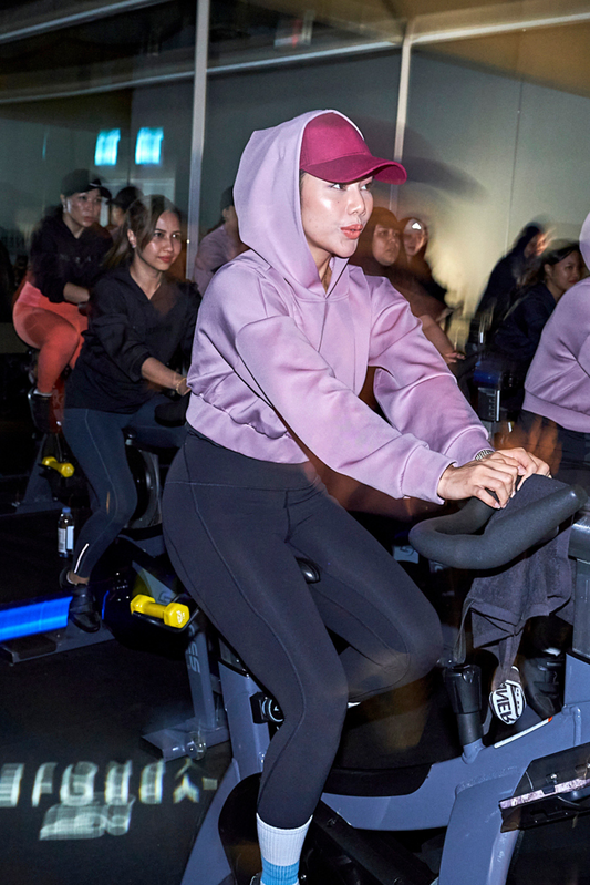 THE ICON 2-IN-1 CROP HOODIE  IN DUSTY PURPLE