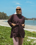 Dark Purple Oversized Parka Jacket