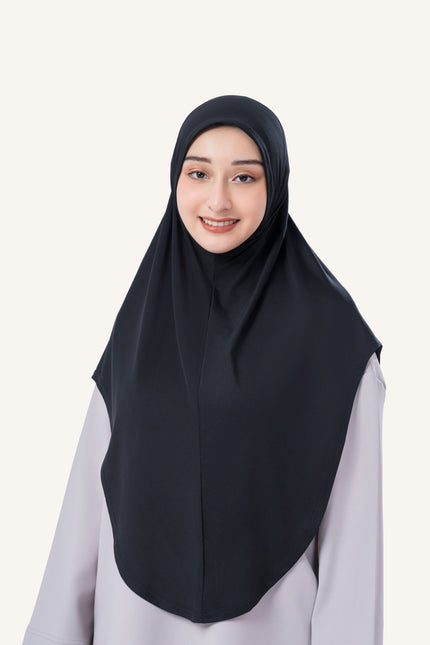 InnerSejuk Tudung Sukan  Labuh Berdagu Black