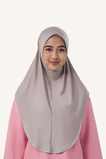 InnerSejuk Tudung Sukan Labuh Berdagu Khaki Brown
