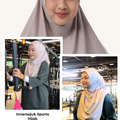 InnerSejuk Tudung Sukan Labuh Berdagu Khaki Brown