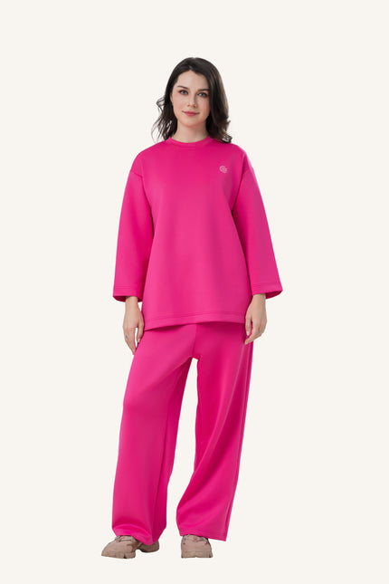 Innersejuk Santai Baggy Top Hot Pink