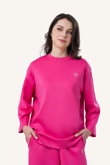 Innersejuk Santai Baggy Top Hot Pink
