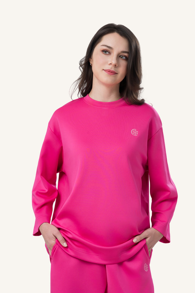 Innersejuk Santai Baggy Top Hot Pink