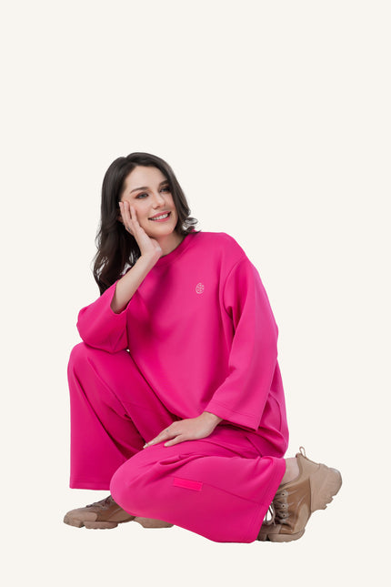Innersejuk Santai Baggy Top Hot Pink