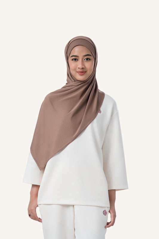 InnerSejuk Tudung Sukan Instant Shawl Choco Brown