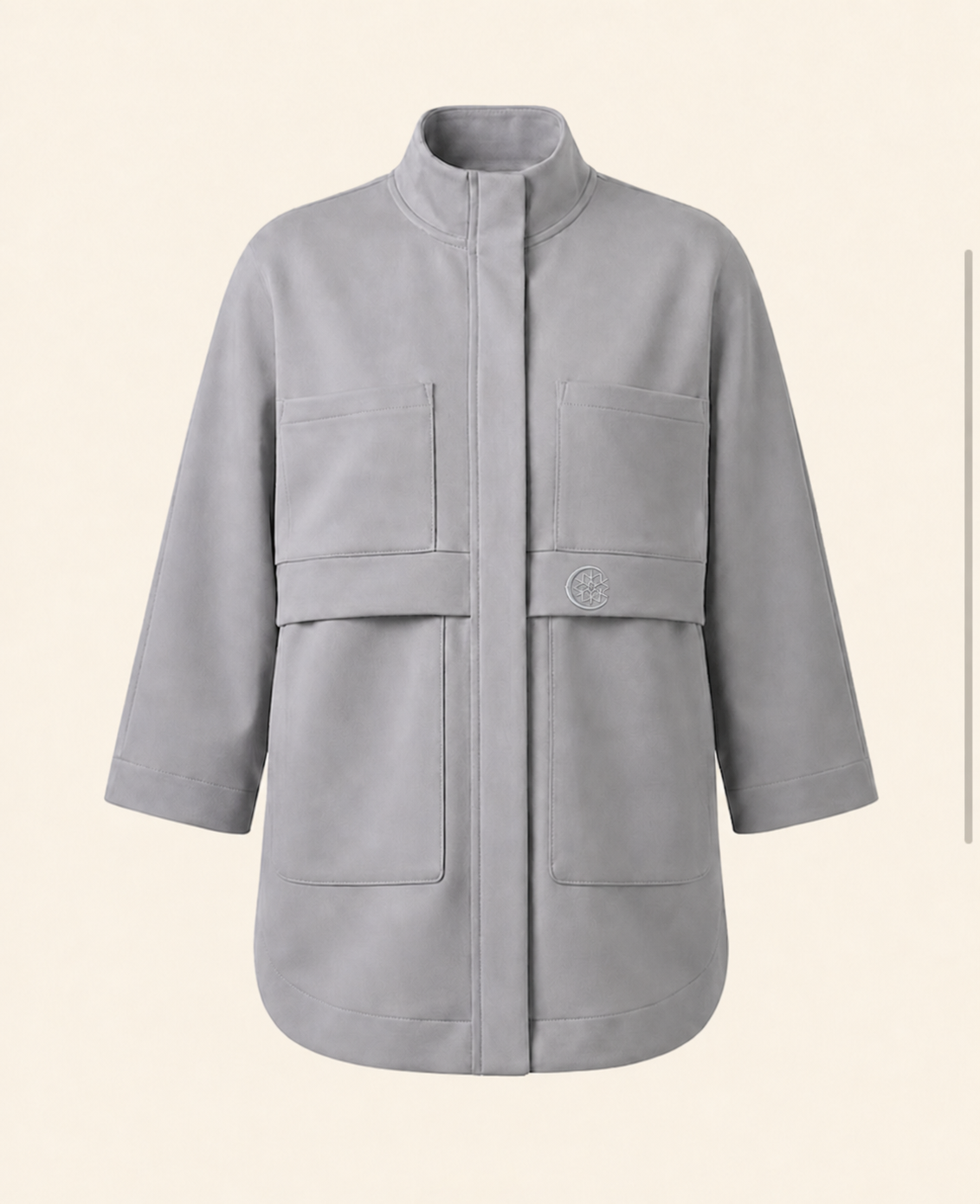 Light Grey Oversized Parka Jacket