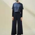THE LOGOMANIA 2-IN-1 CROP TOP  IN DARK BLUE