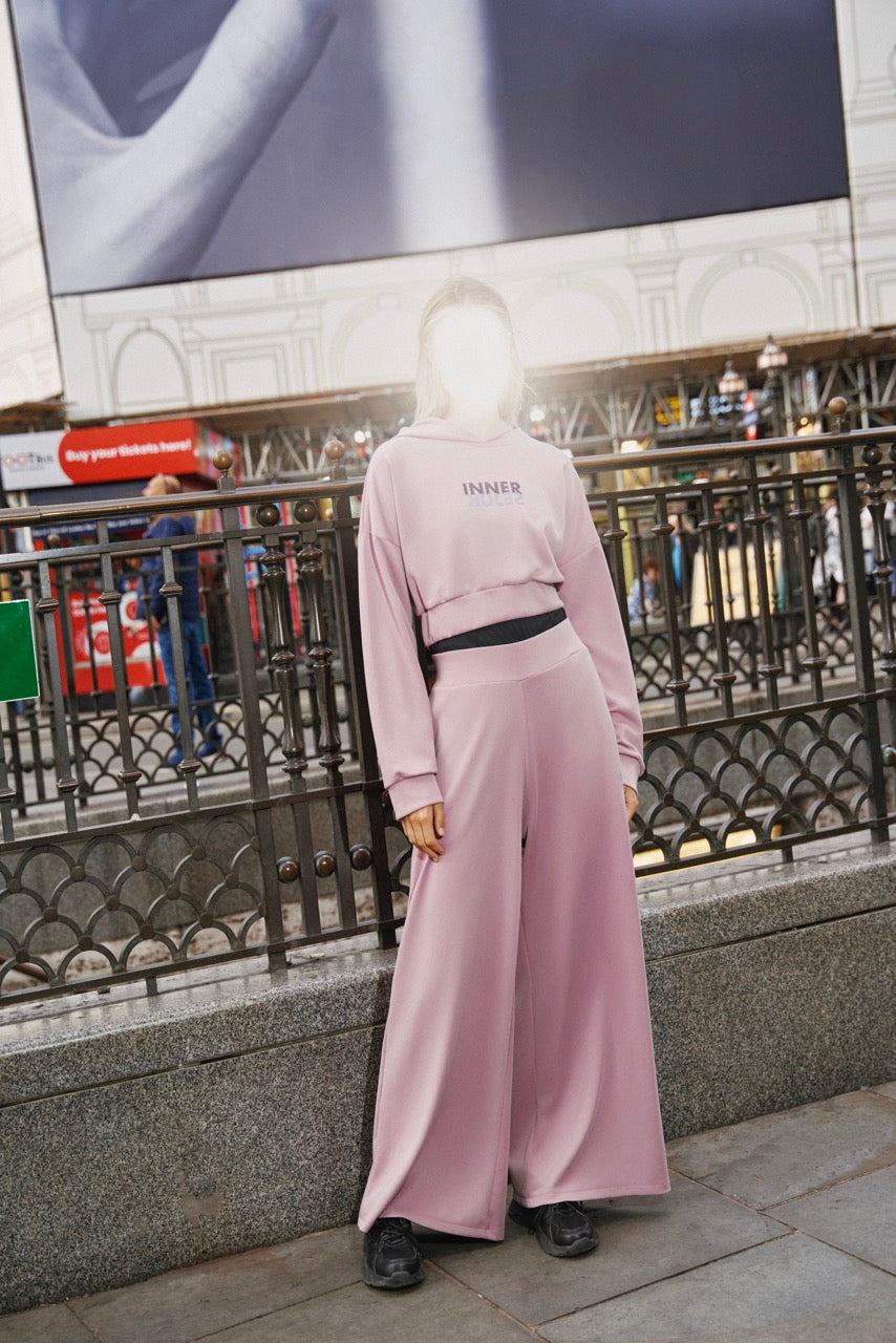THE MIRROR IMAGE 2-IN-1 CROP HOODIE  IN DUSTY PURPLE
