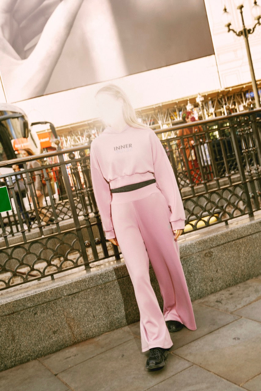 THE MIRROR IMAGE 2-IN-1 CROP HOODIE  IN DUSTY PURPLE