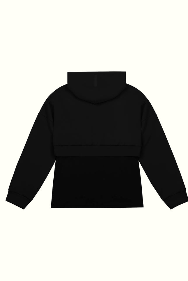 THE CLASSIC 2-IN-1 CROP HOODIE IN BLACK