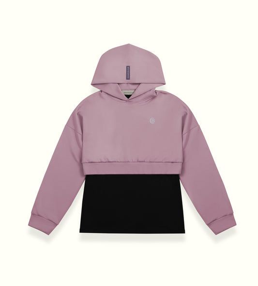 THE INNERSEJUK 2-IN-1 CROP HOODIE  IN DUSTY PURPLE
