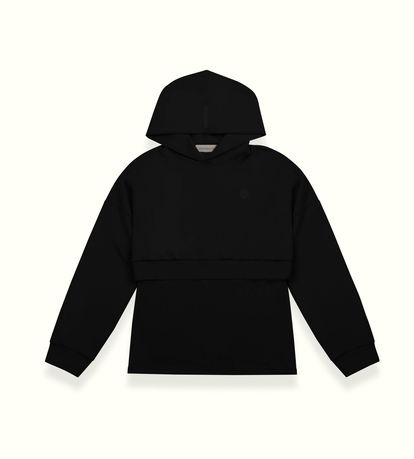 THE INNERSEJUK 2-IN-1 CROP HOODIE  IN BLACK
