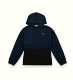 THE INNERSEJUK 2-IN-1 CROP HOODIE  IN DARK BLUE