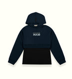 THE MIRROR IMAGE 2-IN-1 CROP HOODIE  IN DARK BLUE