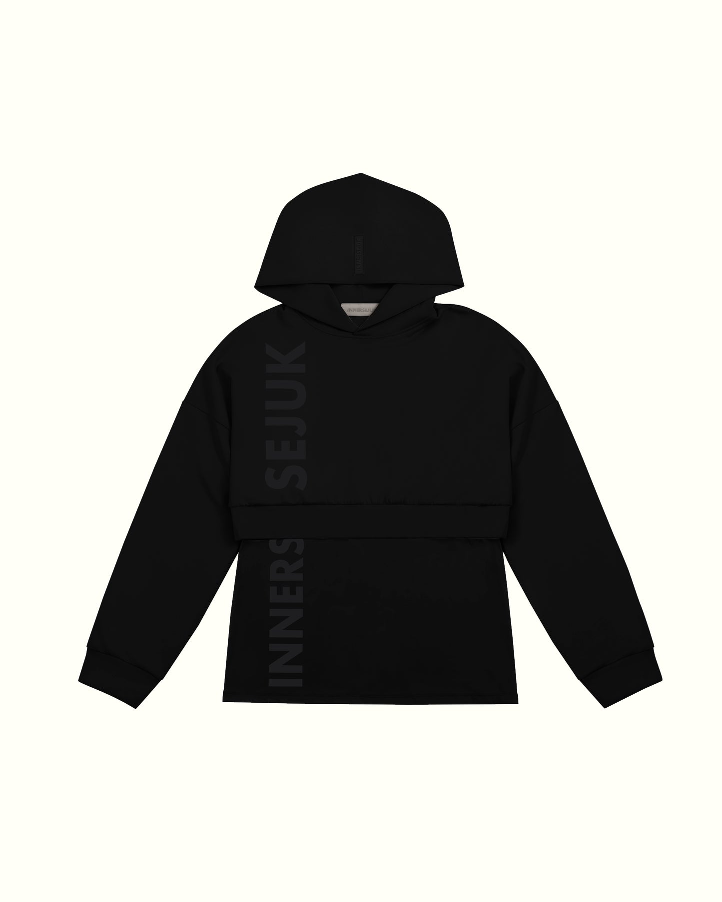 THE ICON 2-IN-1 CROP HOODIE  IN BLACK