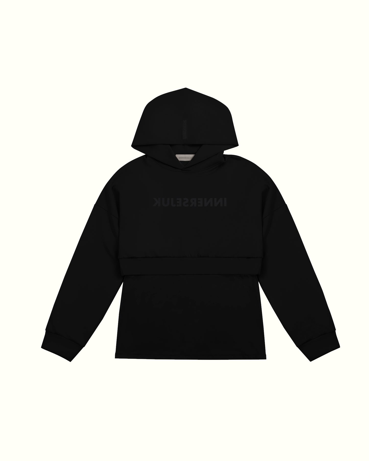 THE REVERSE 2-IN-1 CROP HOODIE  IN BLACK