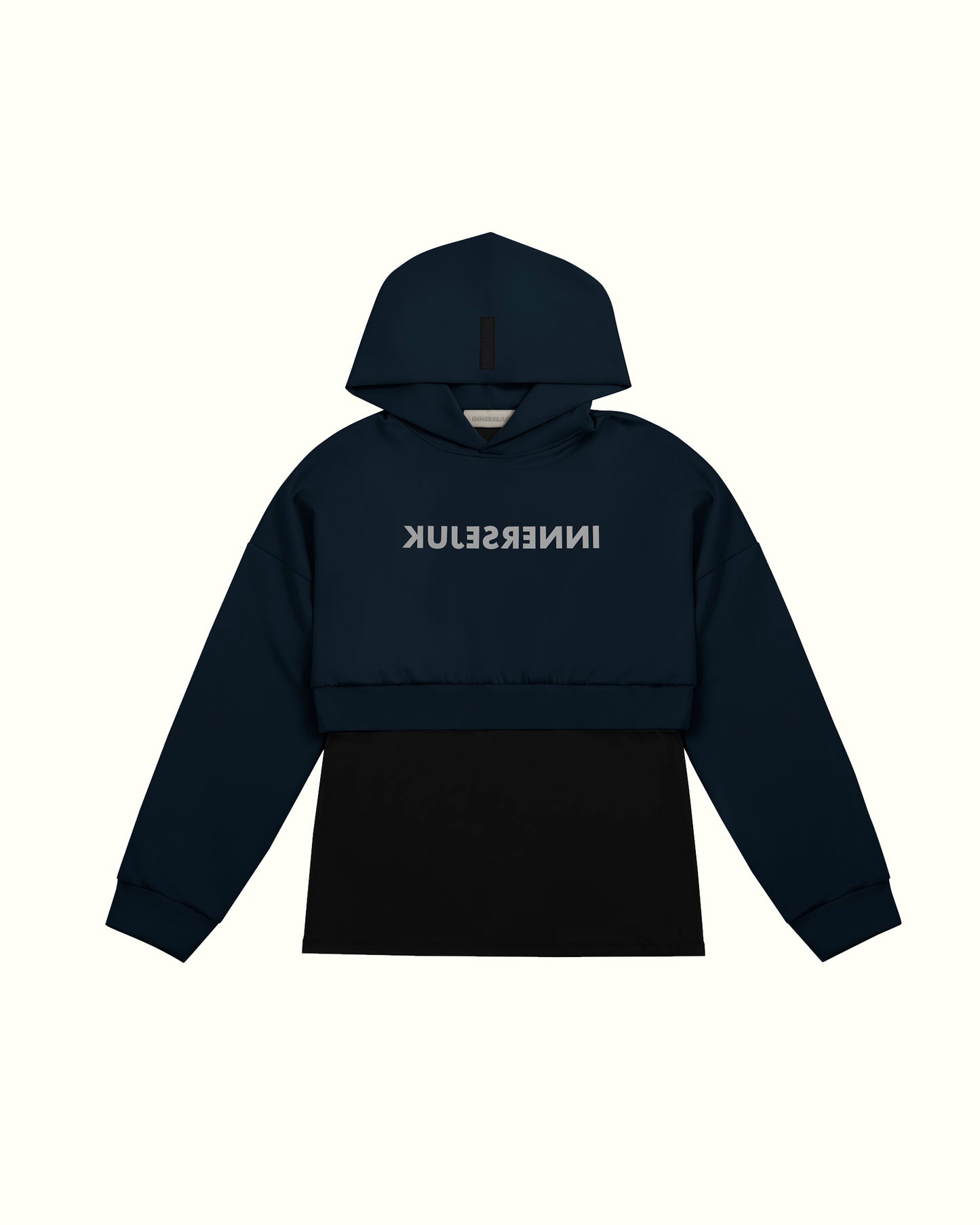 THE REVERSE 2-IN-1 CROP HOODIE  IN DARK BLUE