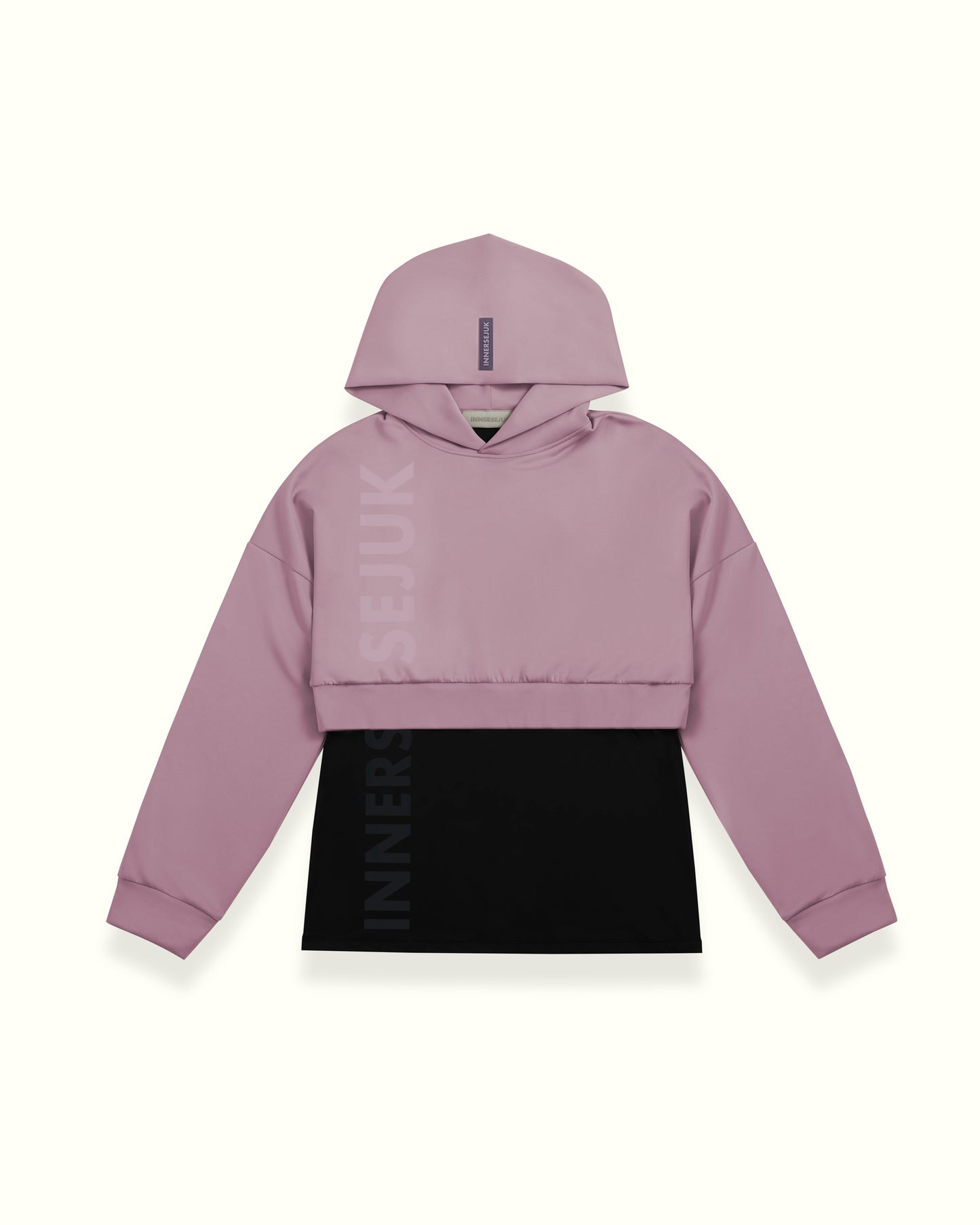 THE ICON 2-IN-1 CROP HOODIE  IN DUSTY PURPLE