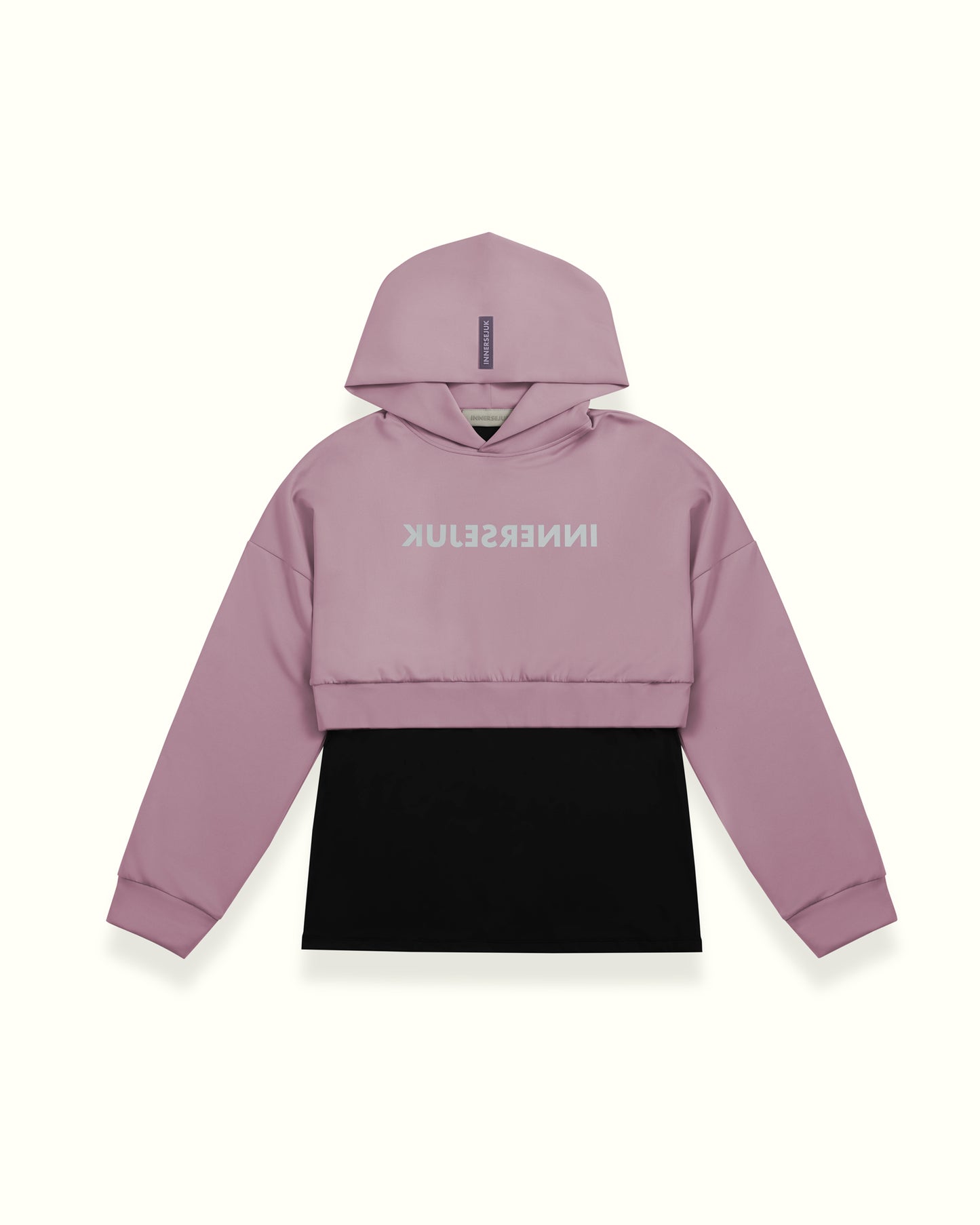 THE REVERSE 2-IN-1 CROP HOODIE  IN DUSTY PURPLE