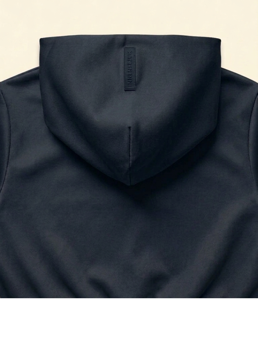 THE INNERSEJUK 2-IN-1 CROP HOODIE  IN DARK BLUE